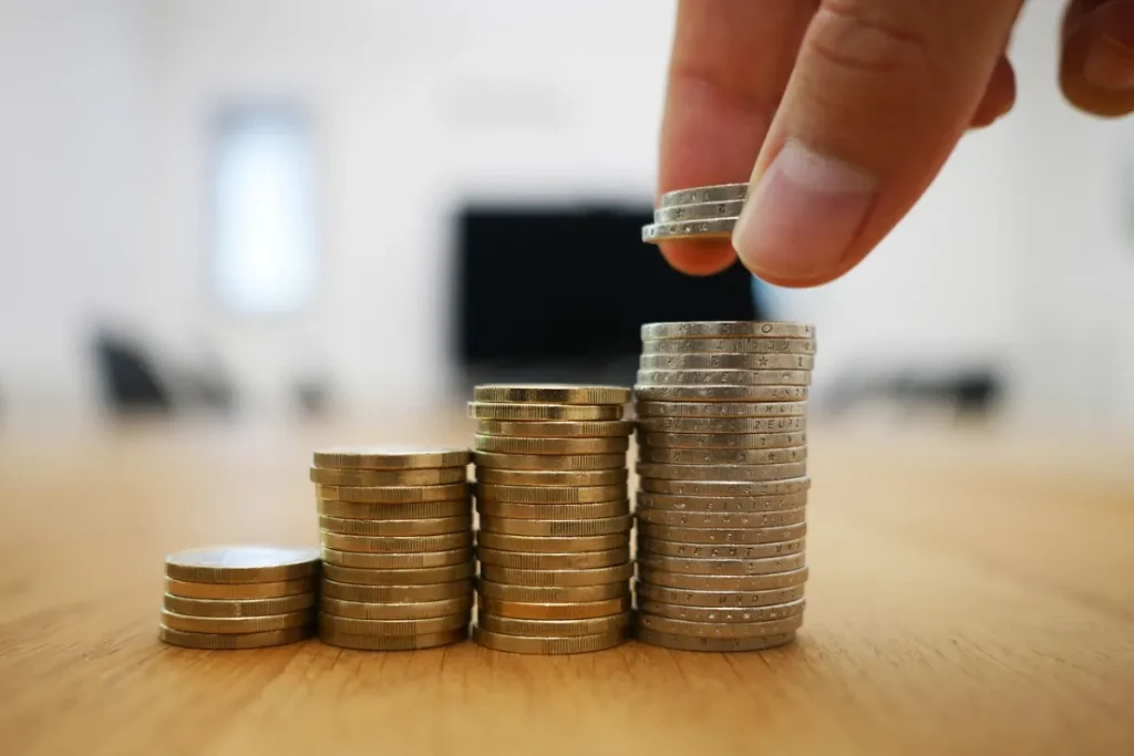 Moedas empilhadas
